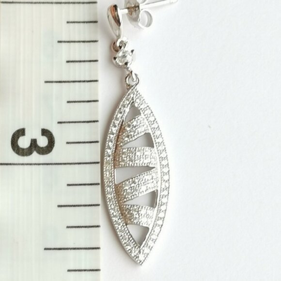 Art Deco CZ earrings in Sterling Silver - Picture 5 of 6